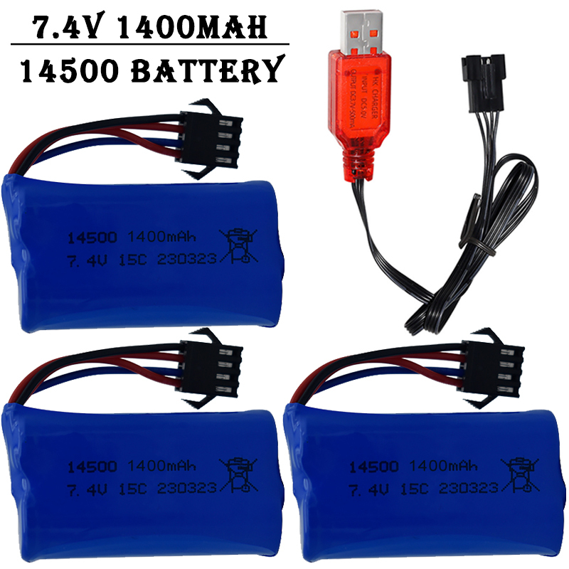 Balance Charger Rc - 7.4V 1400mAh 14500 Lithium-Ion Battery/With SM4P