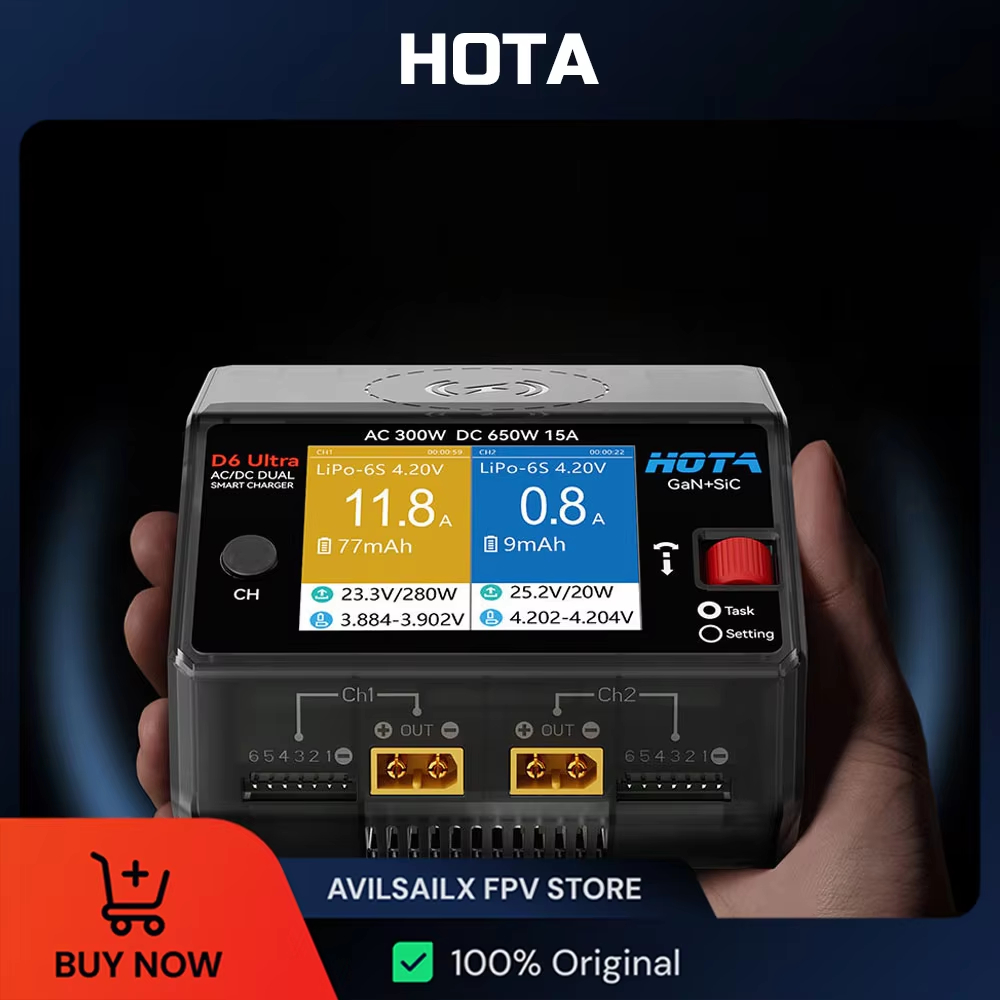 HOTA D6 Ultra GaN+SiC Dual Cha - огляд і ціна Balance Charger Rc