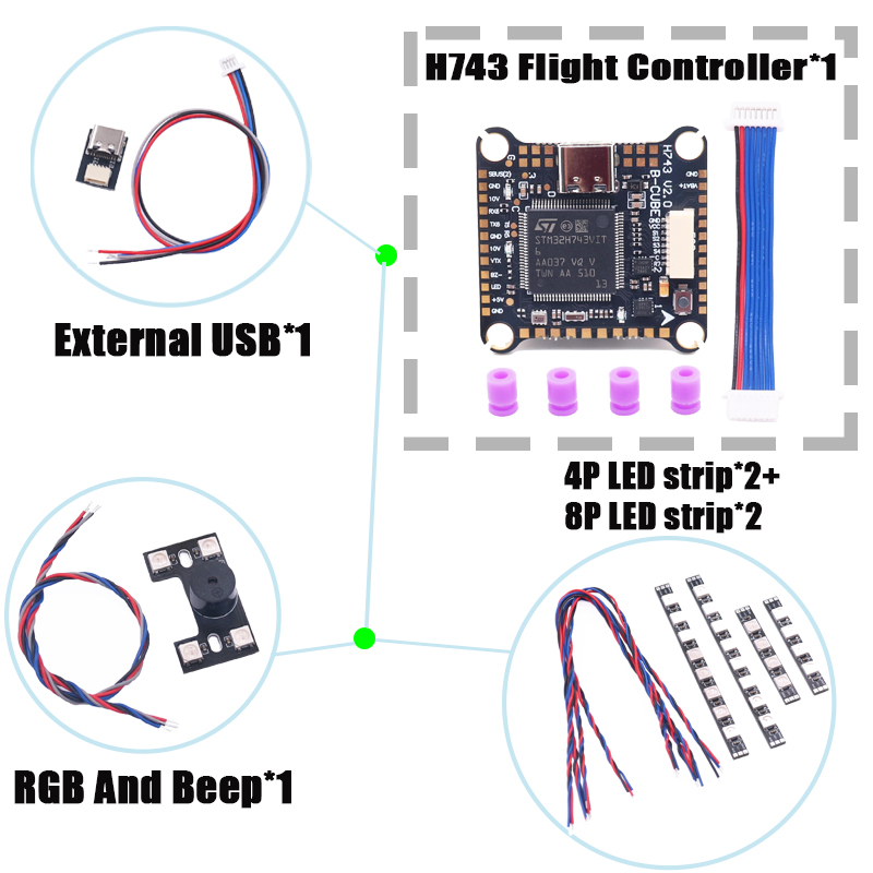 RCtoSky F4V3S PLUS F722 F745 H - огляд і ціна F722 Flight Controller