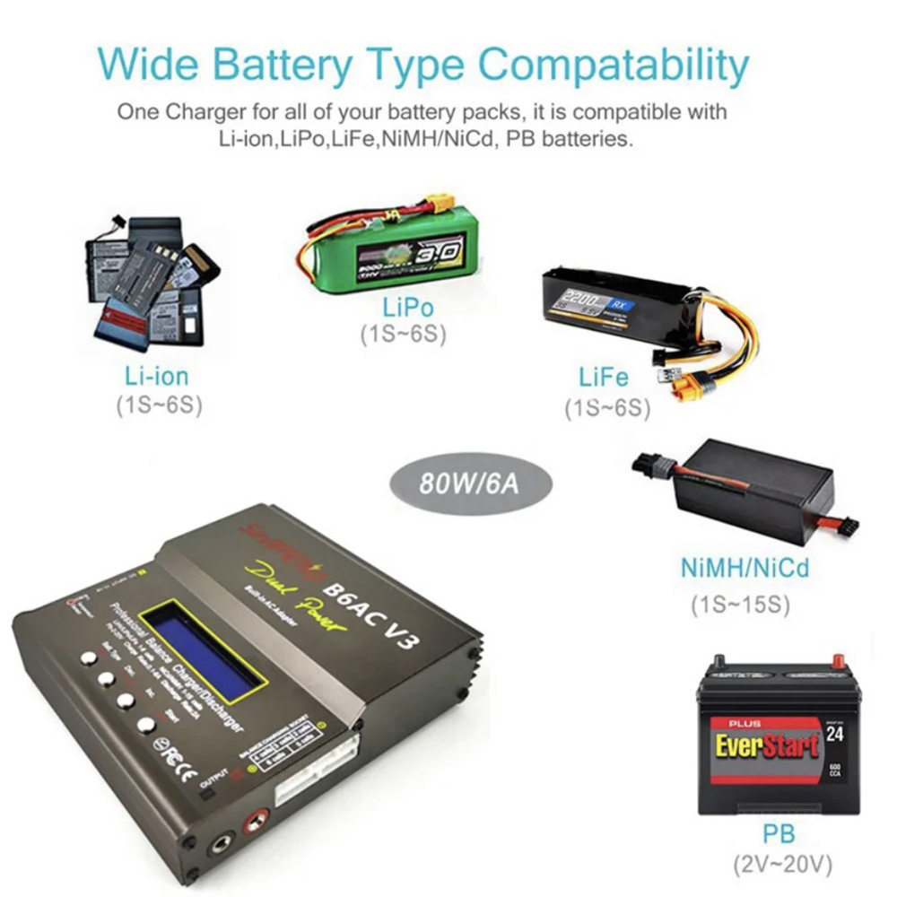80W IMAX B6AC V3 Balance Charg - огляд і ціна Balance Charger Rc