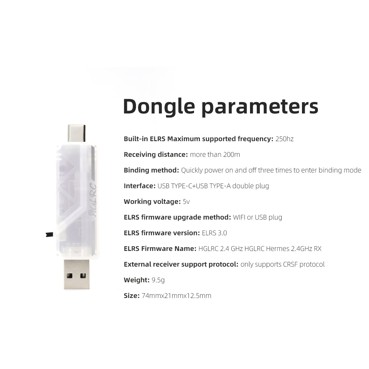 HGLRC Wireless Dongle ELRS 2.4 - огляд і ціна Radio Transmitter 2.4Ghz