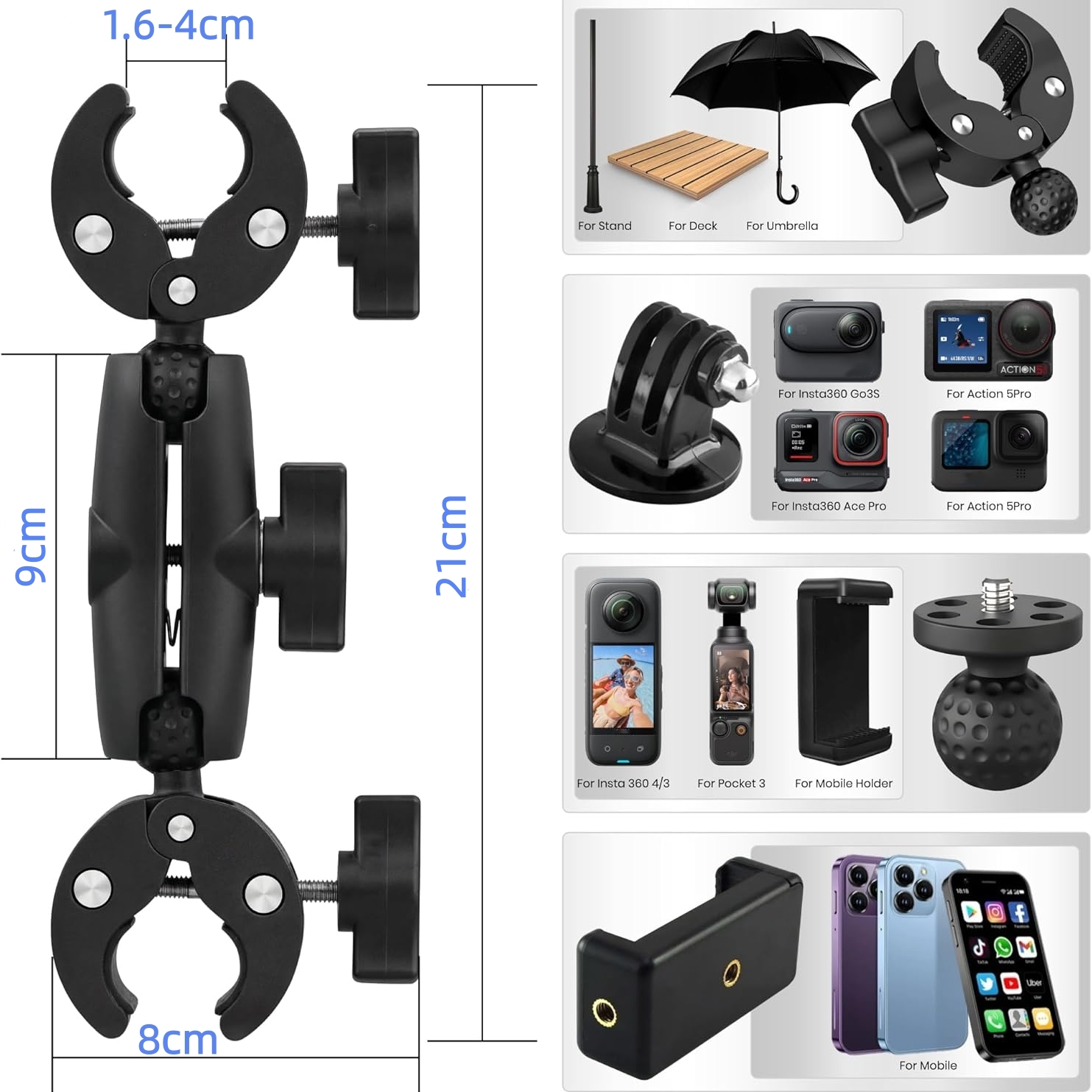Double Clip Crab Super Clamp C - огляд і ціна Runcam Camera